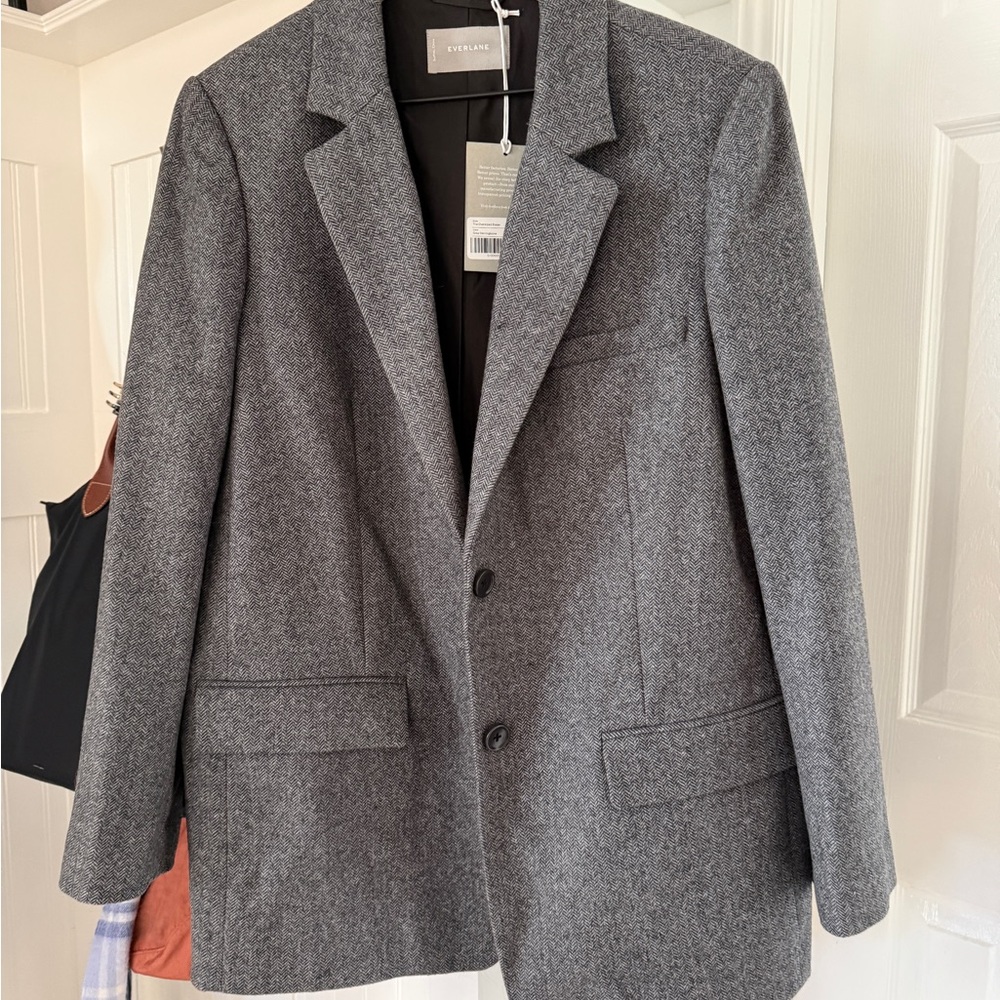 NWT Everlane The Oversized Blazer in Grey Herringbone